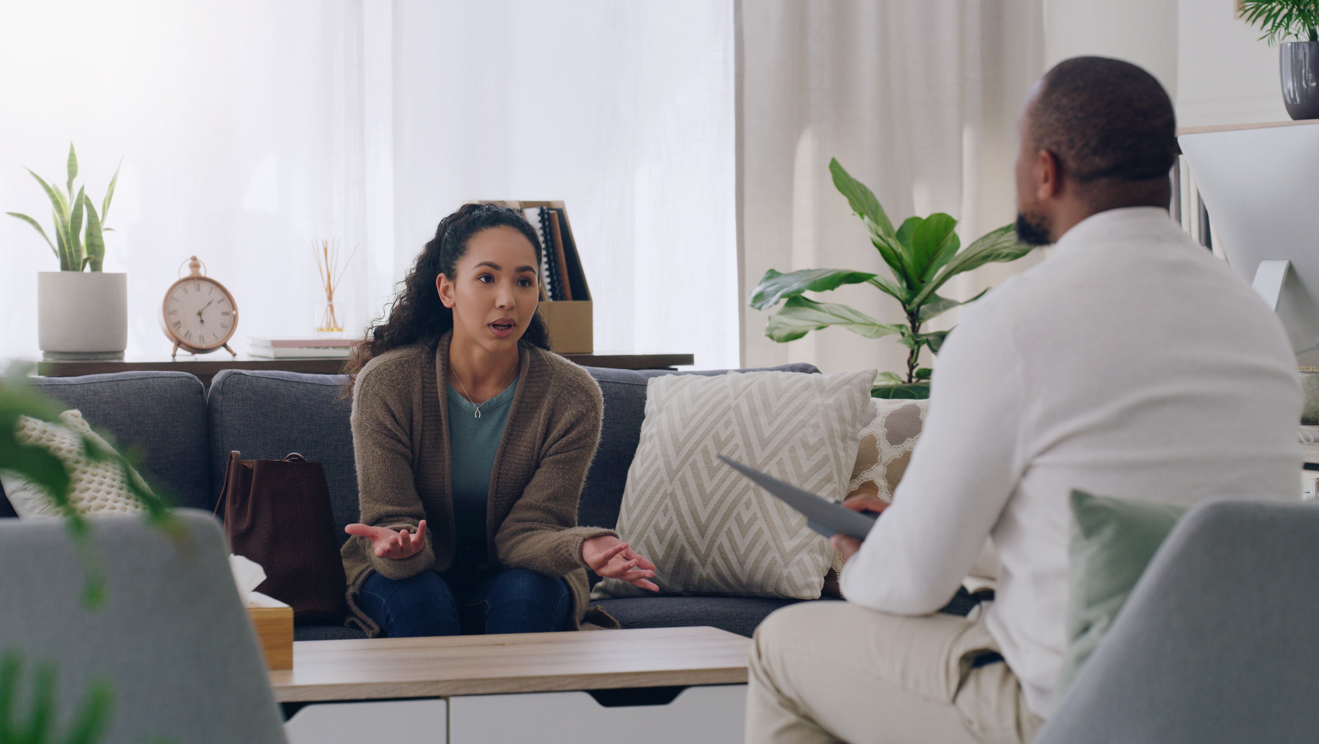 Therapist in a supportive session with a client